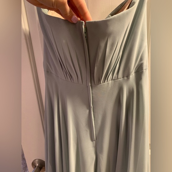 DAVIDS BRIDAL LONG STRAPLESS BRIDESMAIDS DRESS - Picture 4 of 5